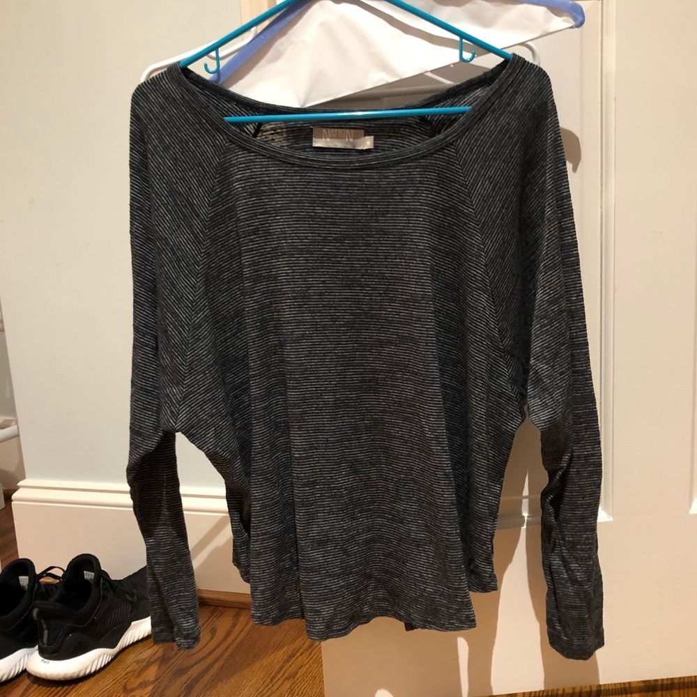 Nation long sleeve black and gray shirt